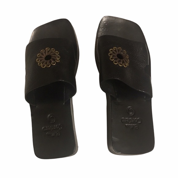 CALLEN CORDERO Leather Platform Sandals Sz 5 - Picture 3 of 12